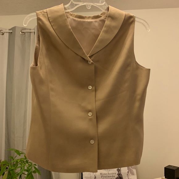 Talbots v neck back - satin and wool - Picture 4 of 9